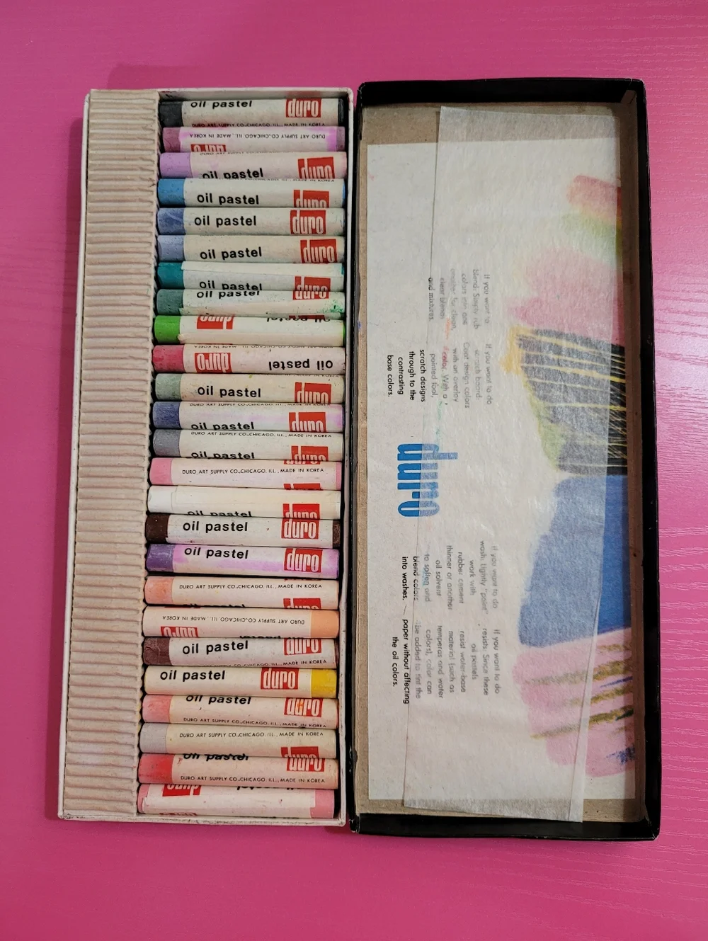 Vintage Duro Oil Pastels.  Set Of 25. IBM 1520 (0759)